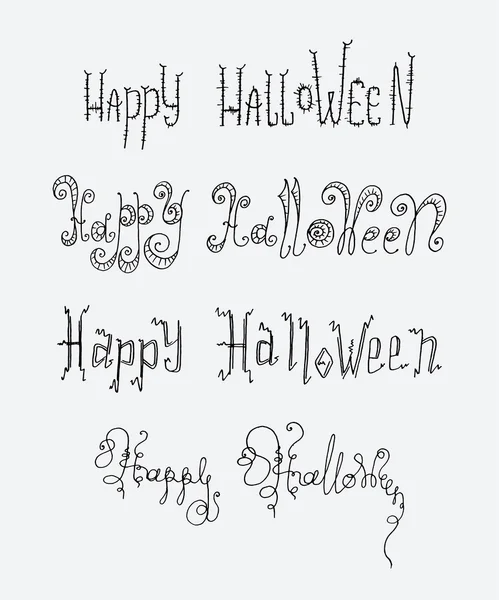 Texto de Halloween saludos dibujado a mano — Vector de stock