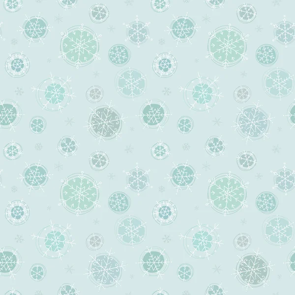 Schneeflocken. Niedliche nahtlose Muster von Schneeflocken von Hand gezeichnet. retr — Stockvektor