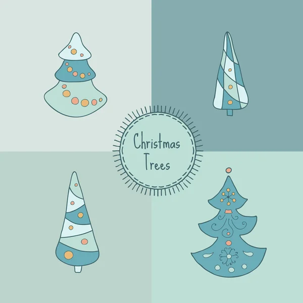 Lindos árboles de Navidad — Vector de stock