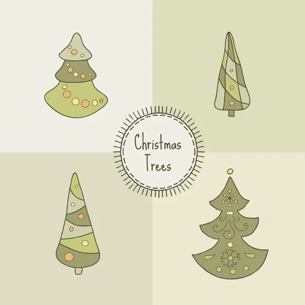 Lindos árboles de Navidad — Vector de stock