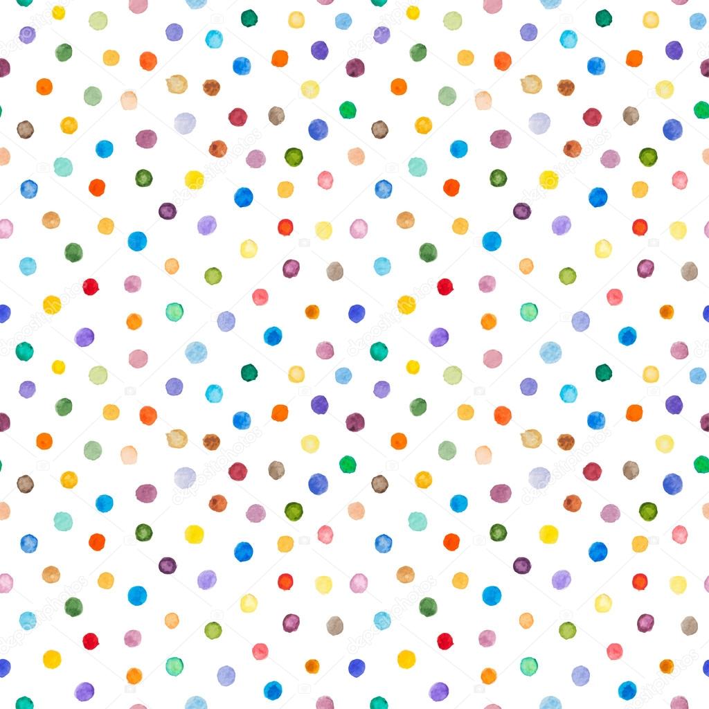 Watercolor seamless pattern. Polka dots hand drawn. Abstract ba — Stock ...