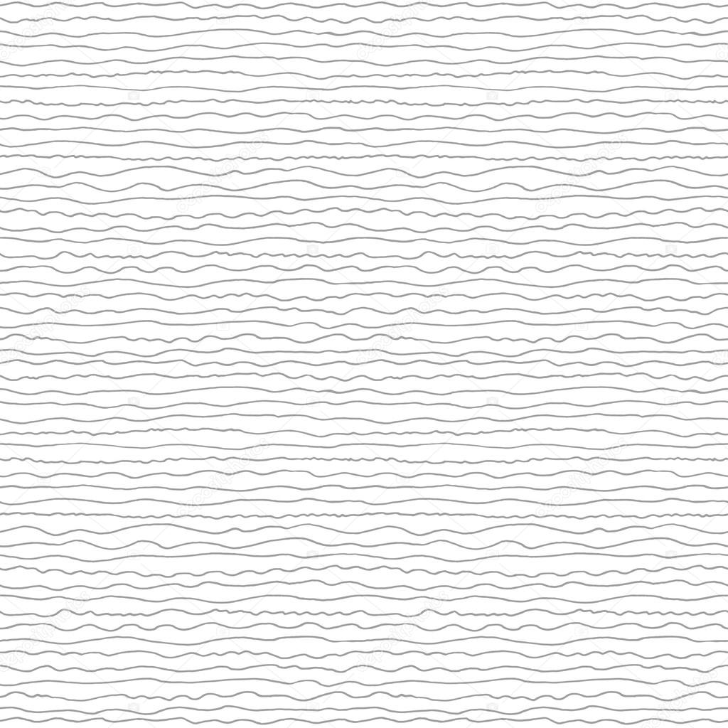 Cute seamless pattern of wavy lines  hand drawn