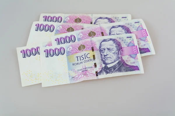 Cseh pénzt korona cédulák Stock Kép