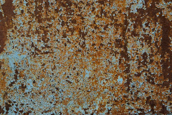 Textura Uma Antiga Parede Ferro Que Foi Pintada Com Tinta — Fotografia de Stock