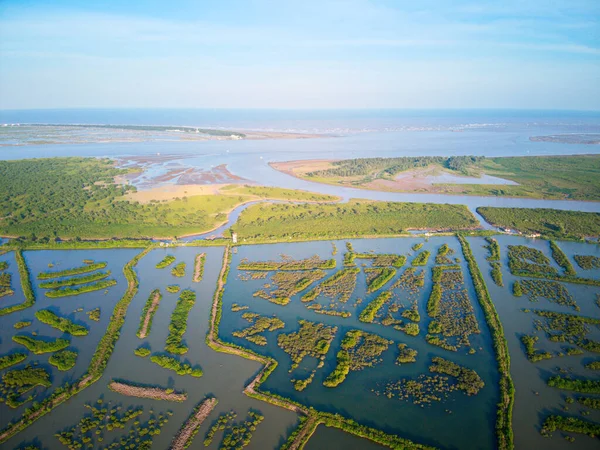Luftaufnahme Des Xuan Thuy Nationalparks Namdinh Vietnam Dies Ist Eines — Stockfoto