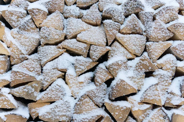Achtergrond Texturen Brandhout Onder Sneeuw — Stockfoto