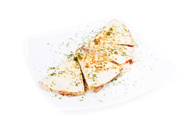 Et ve sebze ile Quesadilla