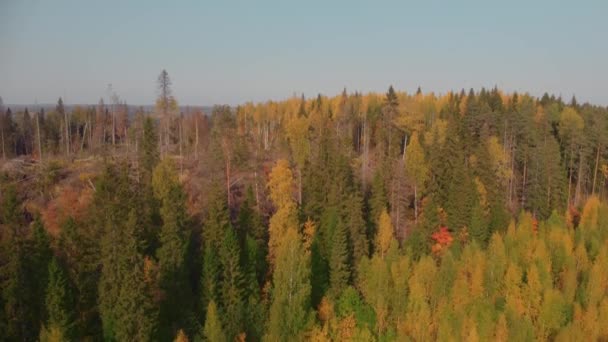 Horský park Ruskeala v Karelii na podzim. — Stock video
