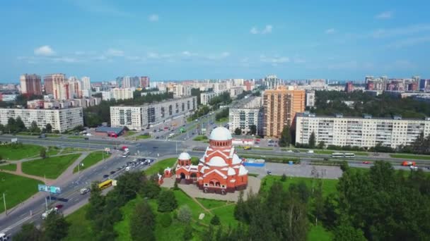 San Petersburgo moderno desde una vista de pájaro Clip De Vídeo