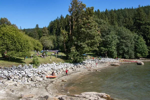 Belcarra Canada July 2020 Belcarra Regional Park Full People Sunny — 图库照片