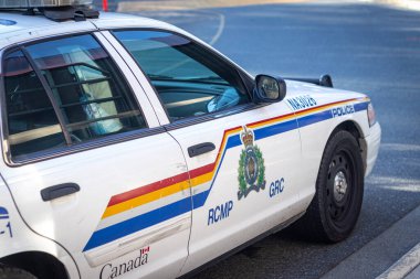 Courtenay, Canada - November 1,2020: Close up view of Courtenay RCMP police car clipart