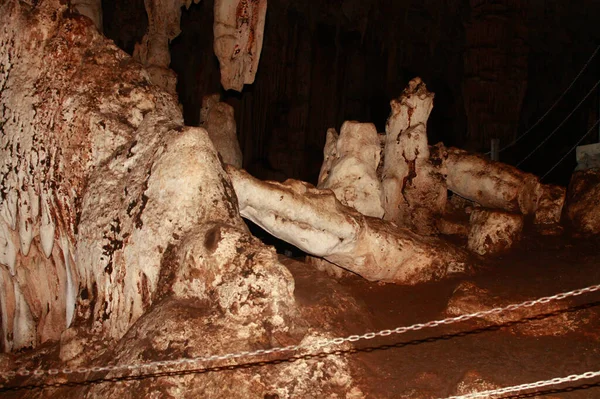 Tham Lot Sistema Caverna Cheio Estalactites Estalagmites Perto Sop Pong — Fotografia de Stock