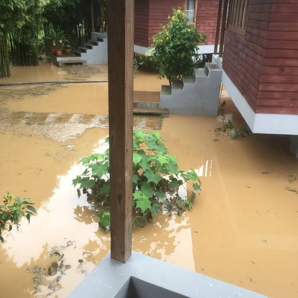 Pai Thailand August 2016 Bulan Buri Resort Large Flood Area — Stock Photo, Image