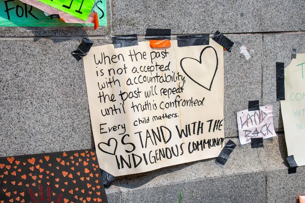 Vancouver Canada August 2021 Memorial Indigenous Children Which Remains Have — Stock Photo, Image