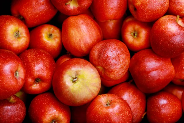 Tasty Red Cortland Apples Healthy Diet Food Concept Top View — Stock Photo, Image