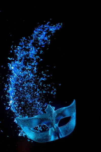 Férias Judaicas Tradição Carnaval Máscara Azul Para Celebrar Purim — Fotografia de Stock