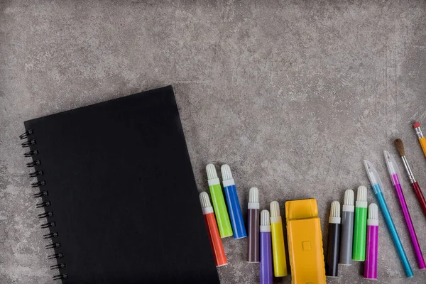 Material Escolar Espacio Trabajo Con Espacio Copia Regreso Escuela — Foto de Stock