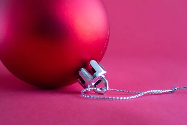 Décoration Noël Boule Rouge Avec Fond Rouge Boules Noël — Photo