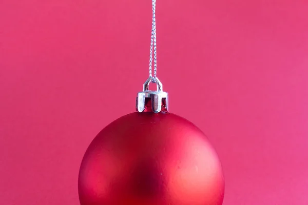Décoration Noël Boule Rouge Avec Fond Rouge Boules Noël — Photo