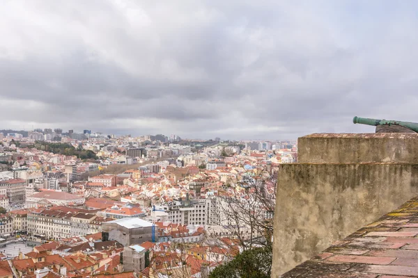 Panorama Lisboa Portugal: vista do antigo castelo — Fotografia de Stock