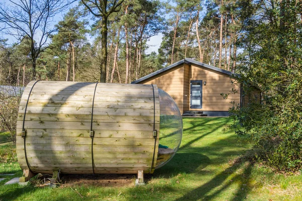 Holzferienhaus mit Sauna — Stockfoto