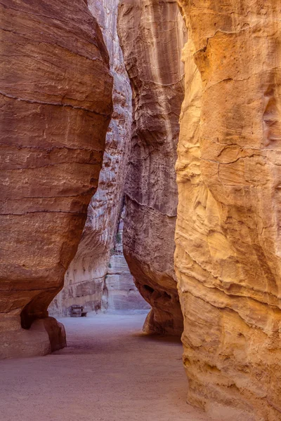 The entrance tot he hiden city of Petra — Stock Photo, Image