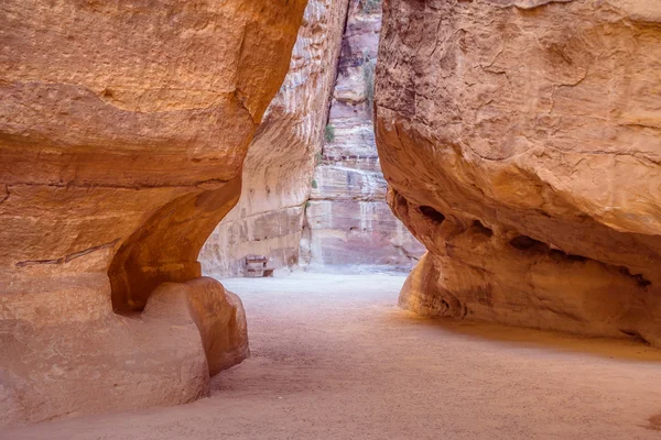 A entrada tot ele hiden cidade de Petra Imagem De Stock