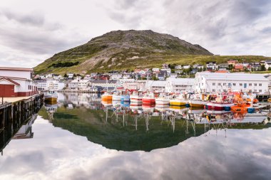 Bağlantı noktası Honningsvag Finnmark Norveç'te