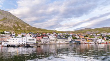 Port of Honningsvag in Finnmark Norway clipart