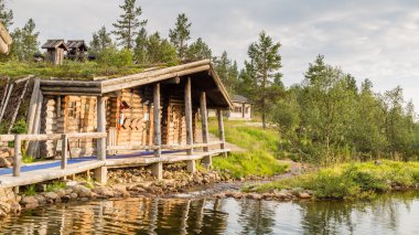 Lapland orman Fin ahşap loghouse
