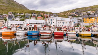 Bağlantı noktası Honningsvag Finnmark Norveç'te