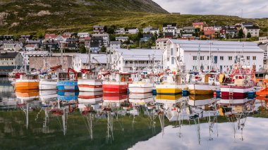 Bağlantı noktası Honningsvag Finnmark Norveç'te