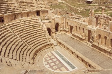 Roman theatre in the Roman city of Jerash, Jordan.  clipart