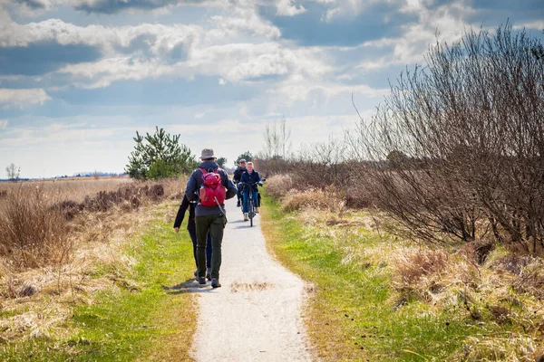 Cycling and hiking in Nature park Fochteloerveen in The Netherlands — Stock Photo, Image