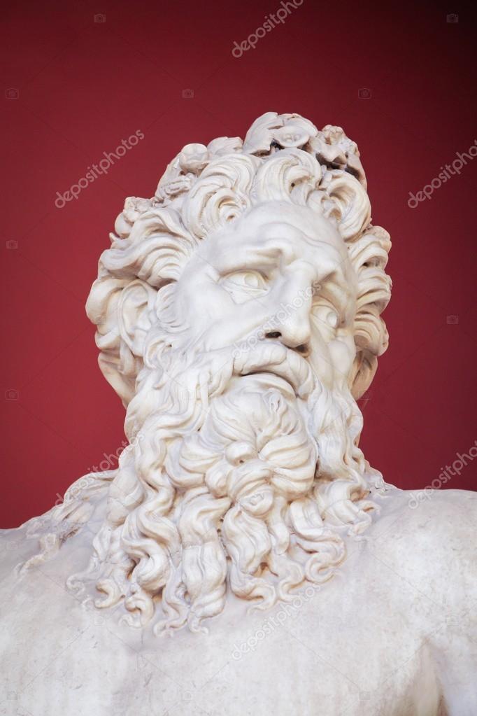VATICAN FEBRUARY 23, 2015 Ancient bust of Zeus in the Vatican Museum