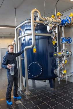 Aarhus, Danimarka - 13 Nisan 2015: Modern waterplant istasyonu