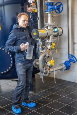 Aarhus, Danimarka - 13 Nisan 2015: Modern waterplant istasyonu