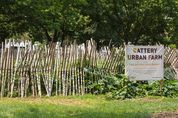 NEW YORK CITY - JULY 29, 2014: Educaitonal Battery Urban Farm project — Stock Photo, Image