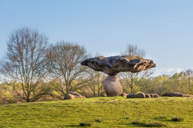 Dalfsen, Hollanda, - 01 Mayıs 2015: taş bir tepe üzerinde yüzen