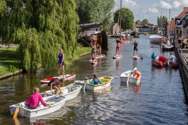 Heeg, Hollanda, 27 Haziran 2015 Heeg canlı eski liman