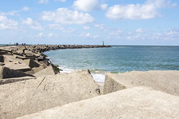 Sea dike with square blocks — Stock Photo, Image