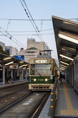 Hiroşima, Japonya - 20 Mart 2025 Japonya 'daki Hiroşima istasyonundan Yokogawa' ya