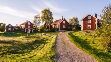 Traditionial village on the island Harstena in Sweden, principal clipart