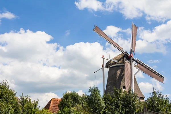 Old Dutch Corn mill in Hasselt Holland
