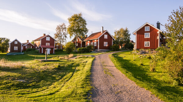 Traditionial village on the island Harstena in Sweden, principal