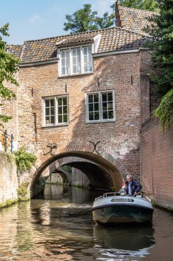 DEN BOSCH, NETHERLANDS, AUGUST 28, 2015: Tourist  on the canals of Den Bosch in the Netherlands