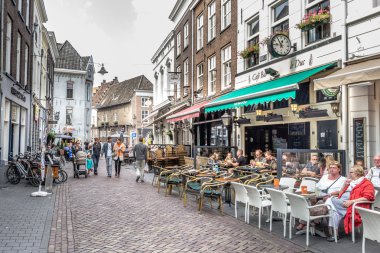 's HERTOGENBOSCH, NETHERLANDS,  AUGUST 28, 2015: Shopping street in the centre of 's-Hertogebosch in the Netherlands