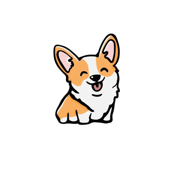Corgi dog Cute welsh corgi vector cartoon illustration isolated on white background. Funny corgi butt modern flat design element for badges, labels, cards — Stockvector