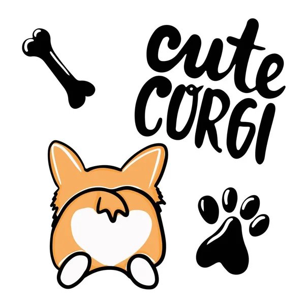 Corgi Dog Cute Welsh Corgi Vector Cartoon Illustration Isolated White — Stockvector