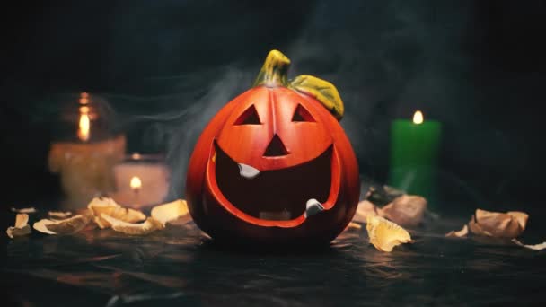 Orange pumpa symbol för semestern halloween — Stockvideo